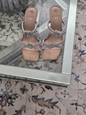 INC International Concepts Blush Knot-Detail Slide Mules